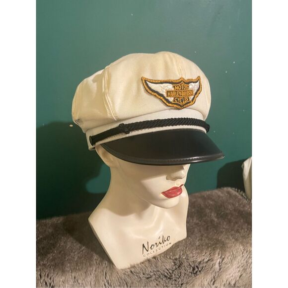 Vintage White Harley Davidson Cap Hat Large Made in USA - Picture 5 of 13